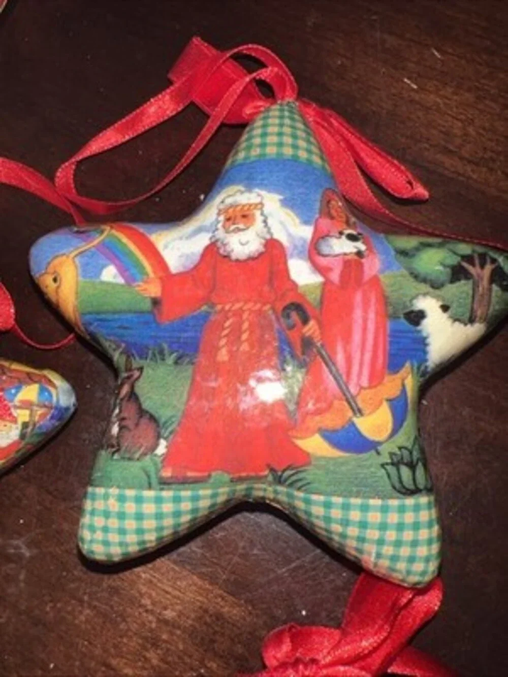 Noahs Ark Christmas Ornaments Decoupage in Original Box Set of 12 Vintage 1996